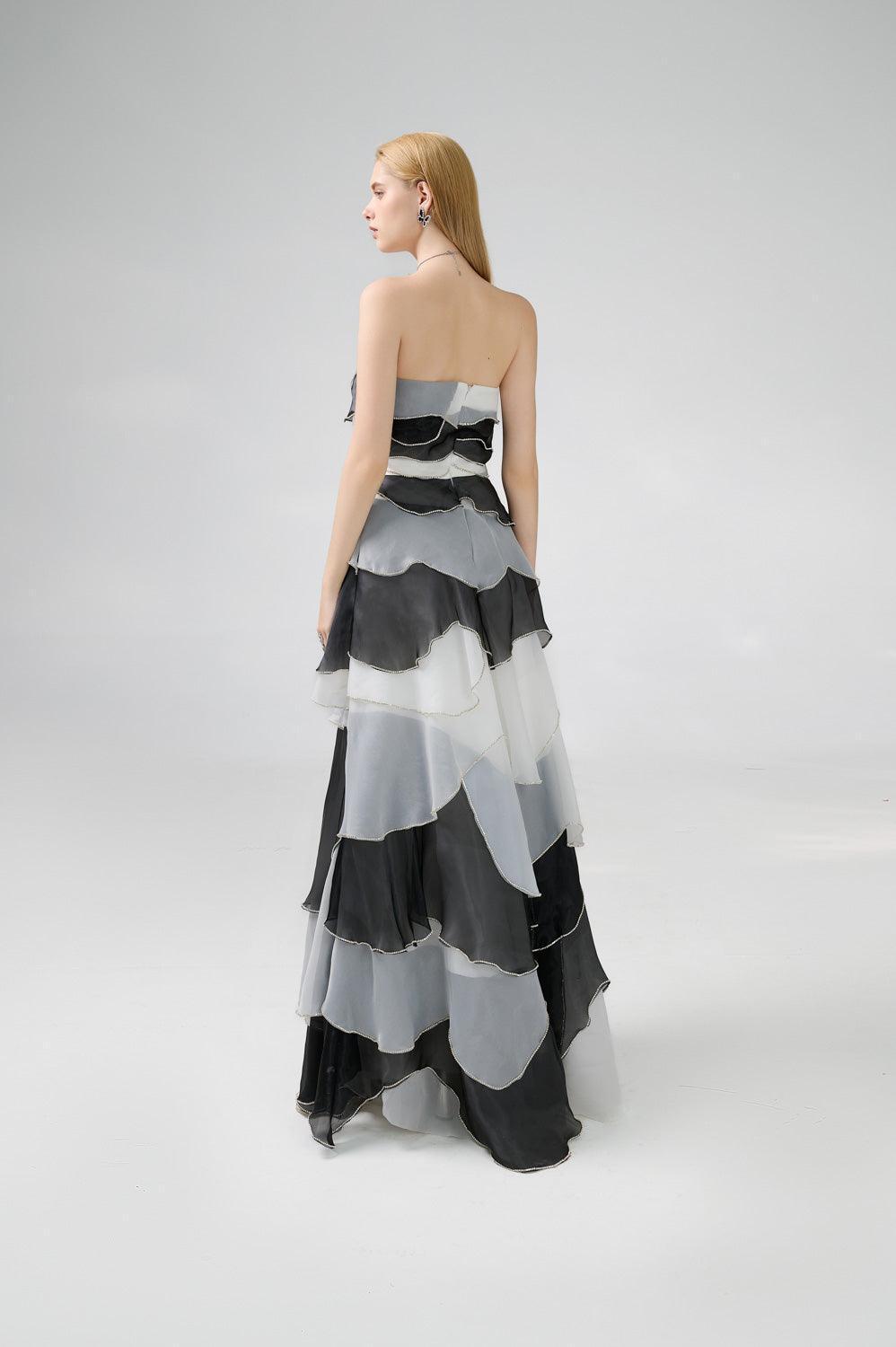Bobby Strapless Back Zipper Organza Floor Length Dress - MEAN BLVD