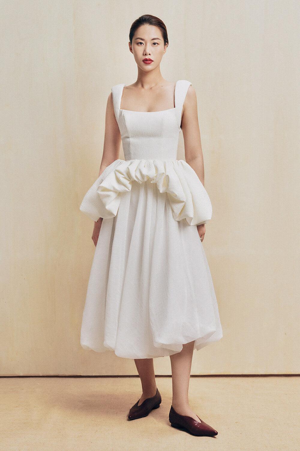 Bong Benh Bubble See-Through Cotton Lawn Midi Skirt - MEAN BLVD