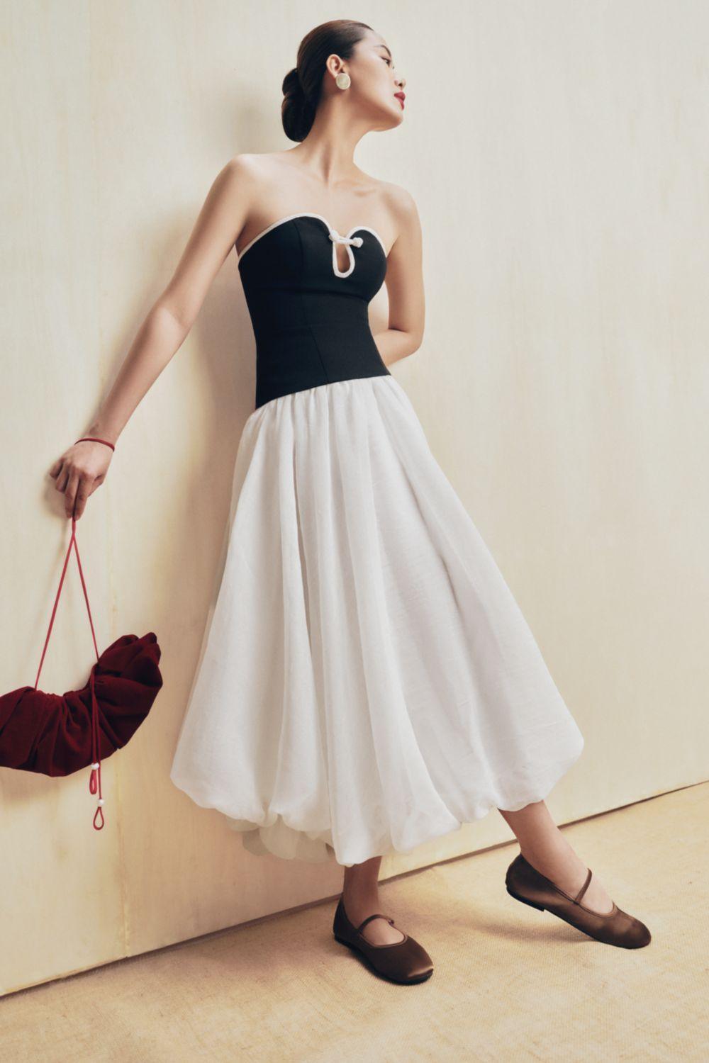 Bong Benh Bubble See-Through Cotton Lawn Midi Skirt - MEAN BLVD