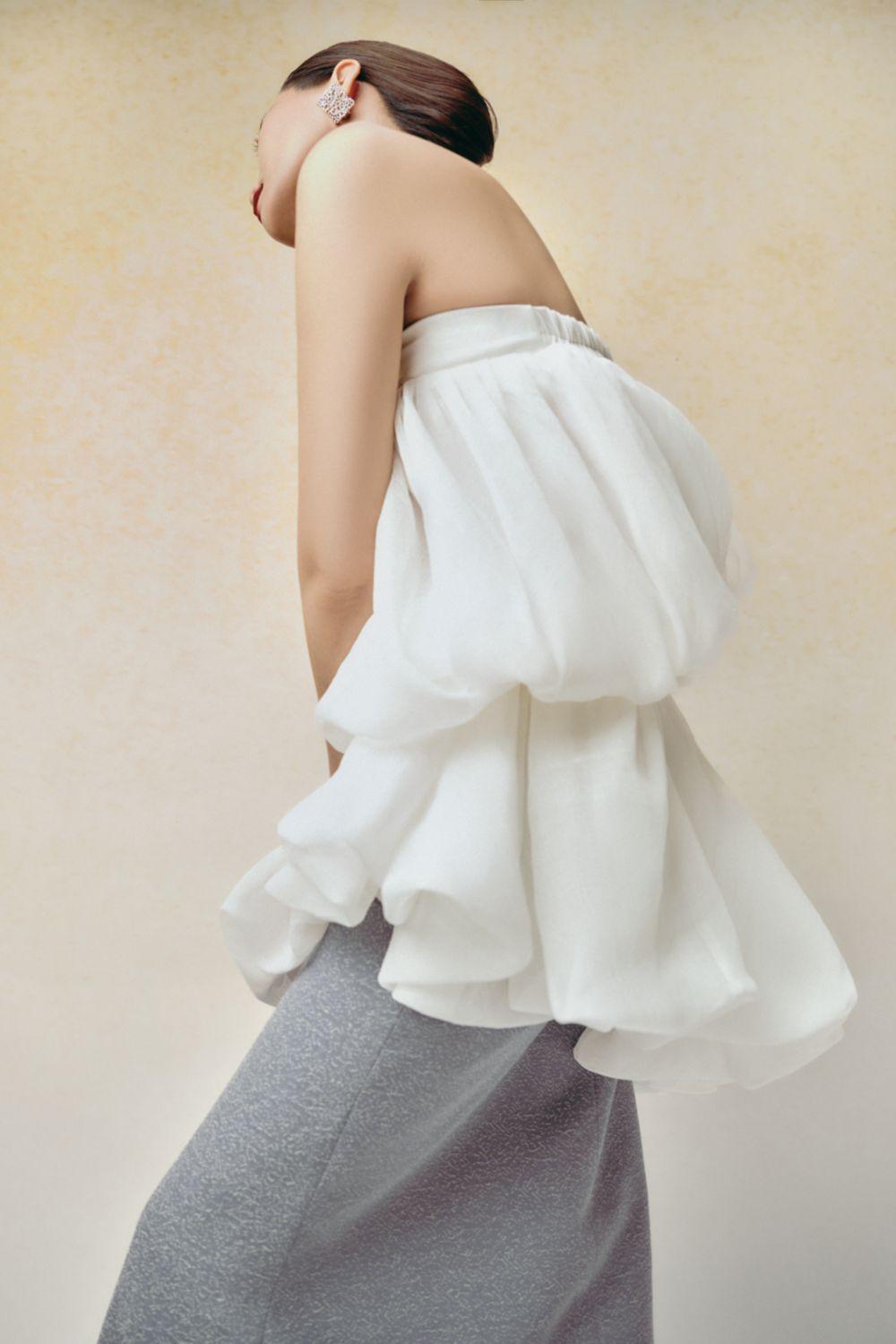 Bong Benh Bubble See-Through Cotton Lawn Midi Skirt - MEAN BLVD