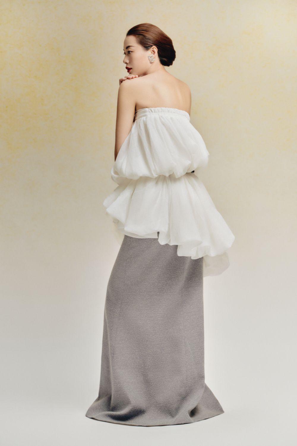 Bong Benh Bubble See-Through Cotton Lawn Midi Skirt - MEAN BLVD