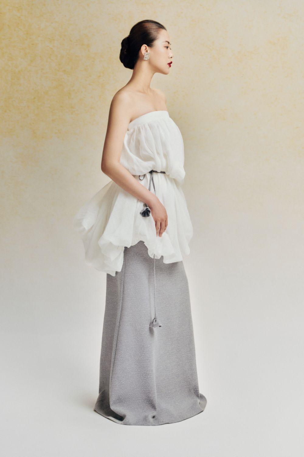 Bong Benh Bubble See-Through Cotton Lawn Midi Skirt - MEAN BLVD