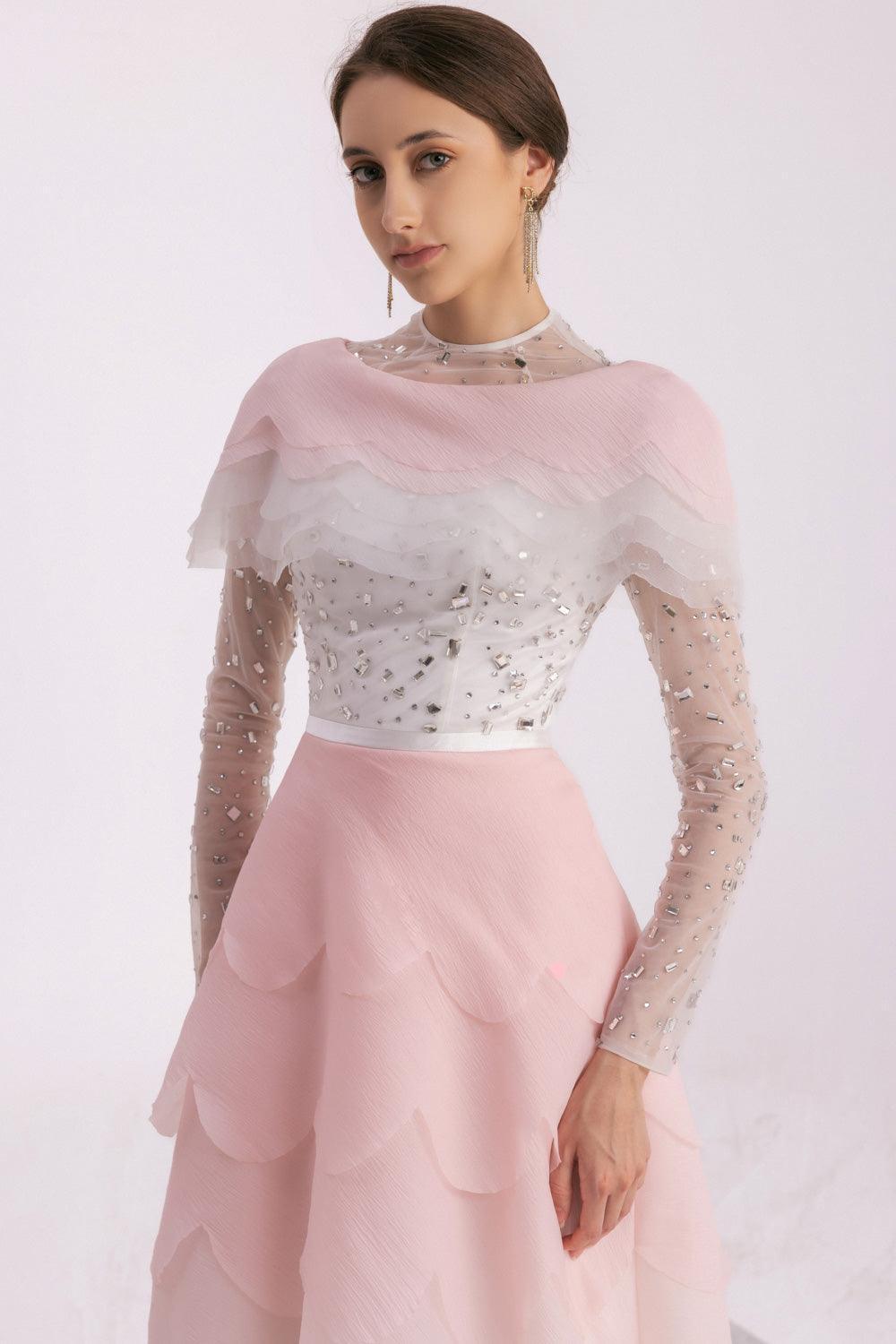 Bonilla Layered Long Sleeved Organza Floor Length Dress - MEAN BLVD