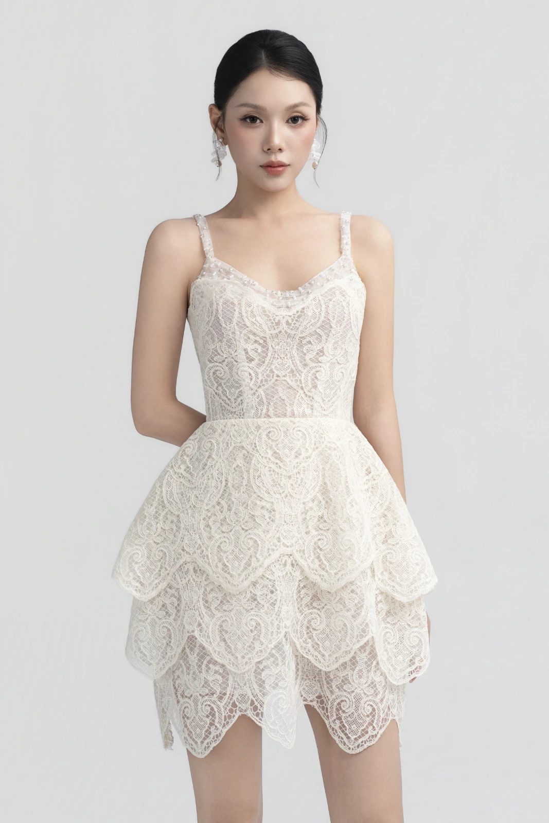 Bonnie Peplum Lace Mini Dress - MEAN BLVD