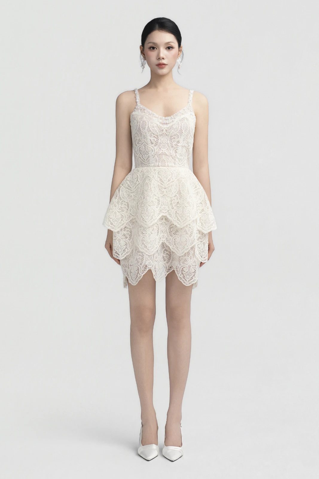 Bonnie Peplum Lace Mini Dress - MEAN BLVD