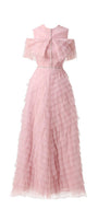Bowers Layered Round Neck Organza Ankle Length Dress - MEAN BLVD
