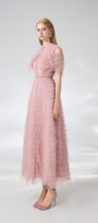 Bowers Layered Round Neck Organza Ankle Length Dress - MEAN BLVD