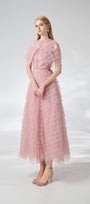 Bowers Layered Round Neck Organza Ankle Length Dress - MEAN BLVD