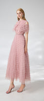 Bowers Layered Round Neck Organza Ankle Length Dress - MEAN BLVD