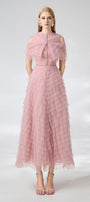 Bowers Layered Round Neck Organza Ankle Length Dress - MEAN BLVD