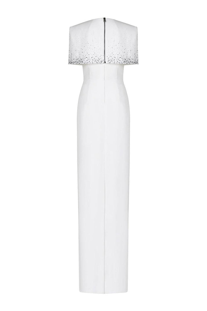 Bradford Sheath Back Slit Crepe Floor Length Dress - MEAN BLVD