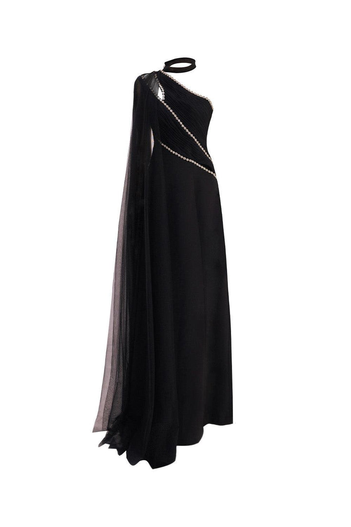 Brandt A-line Asymmetric Twill Floor Length Dress - MEAN BLVD