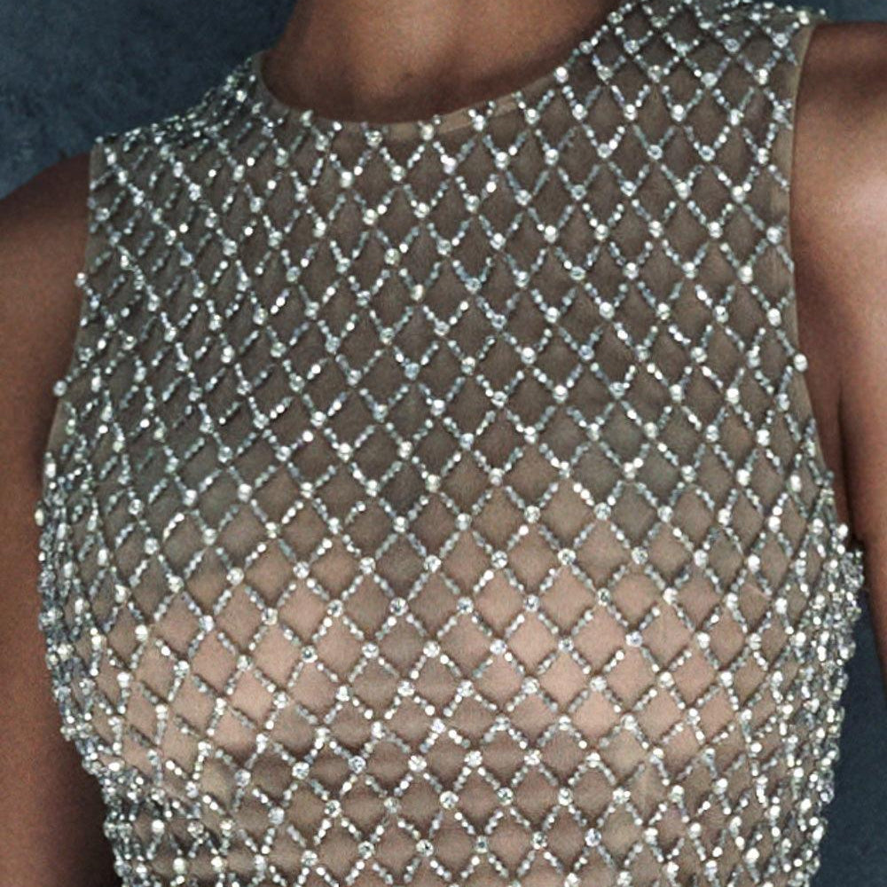 Branson Bodycon Sleeveless Mesh Crop Top - MEAN BLVD