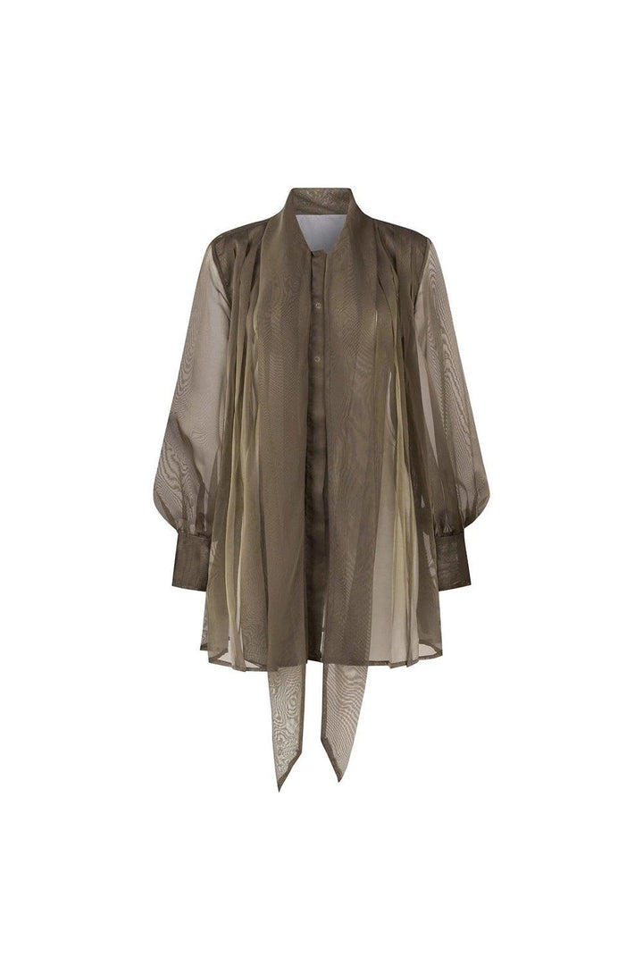 Breeze Pleated Cuff Sleeved Organza Shirt - MEAN BLVD