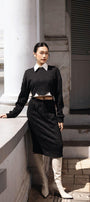 Brielle Cropped Collared Neck Cotton Shirt - MEAN BLVD