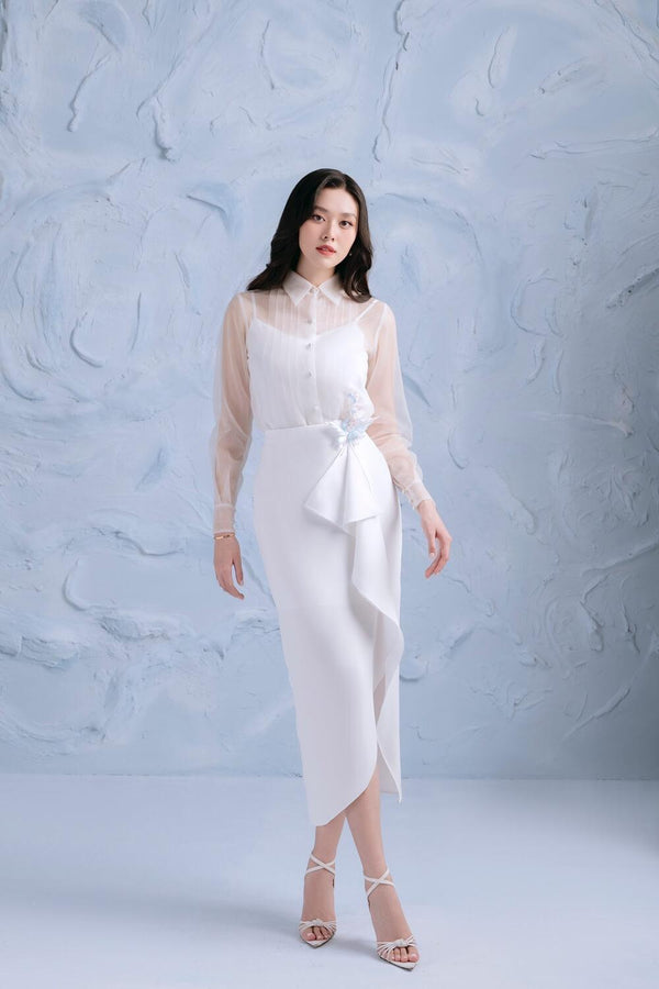 Brighty Sarong High Waist Cotton Midi Skirt - MEAN BLVD