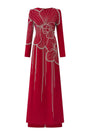 Brillia Sheath Stone Velvet Satin Floor Length Ao Dai - MEAN BLVD