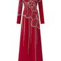 Brillia Sheath Stone Velvet Satin Floor Length Ao Dai - MEAN BLVD