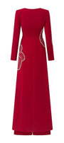 Brillia Sheath Stone Velvet Satin Floor Length Ao Dai - MEAN BLVD