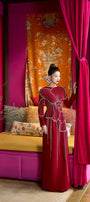 Brillia Sheath Stone Velvet Satin Floor Length Ao Dai - MEAN BLVD