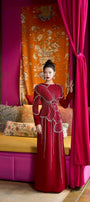 Brillia Sheath Stone Velvet Satin Floor Length Ao Dai - MEAN BLVD