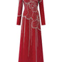 Brillia Sheath Stone Velvet Satin Maxi Dress - MEAN BLVD