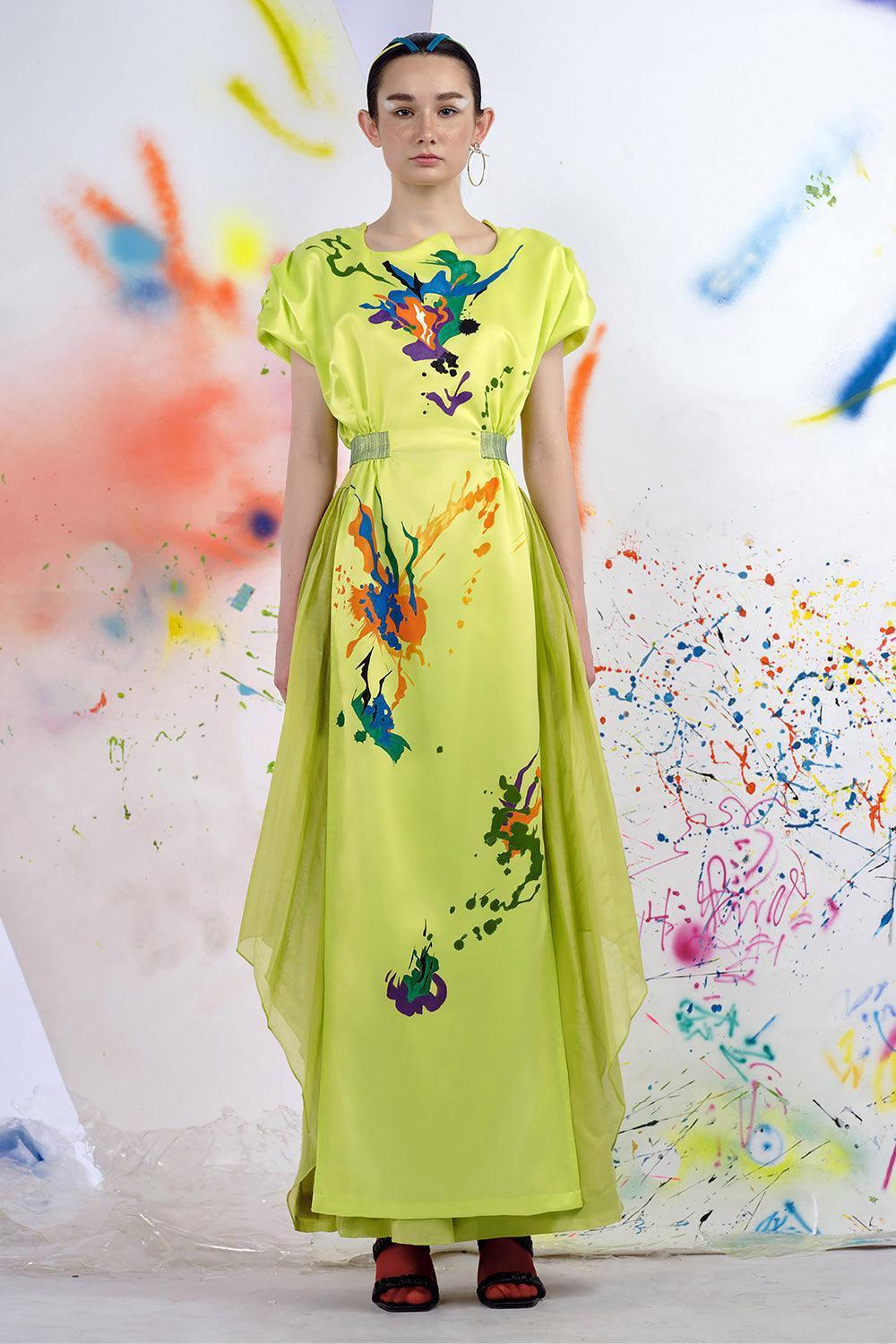 Brilliant A-line Curved Neck Duchess Satin Ao Dai - MEAN BLVD