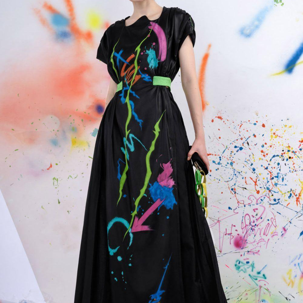 Brilliant A-line Curved Neck Duchess Satin Ao Dai - MEAN BLVD