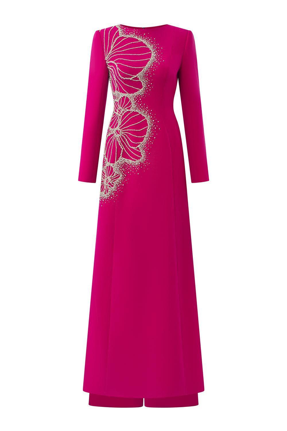Brillz A-line Square Shoulder Velvet Satin Floor Length Ao Dai - MEAN BLVD