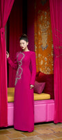 Brillz A-line Square Shoulder Velvet Satin Floor Length Ao Dai - MEAN BLVD