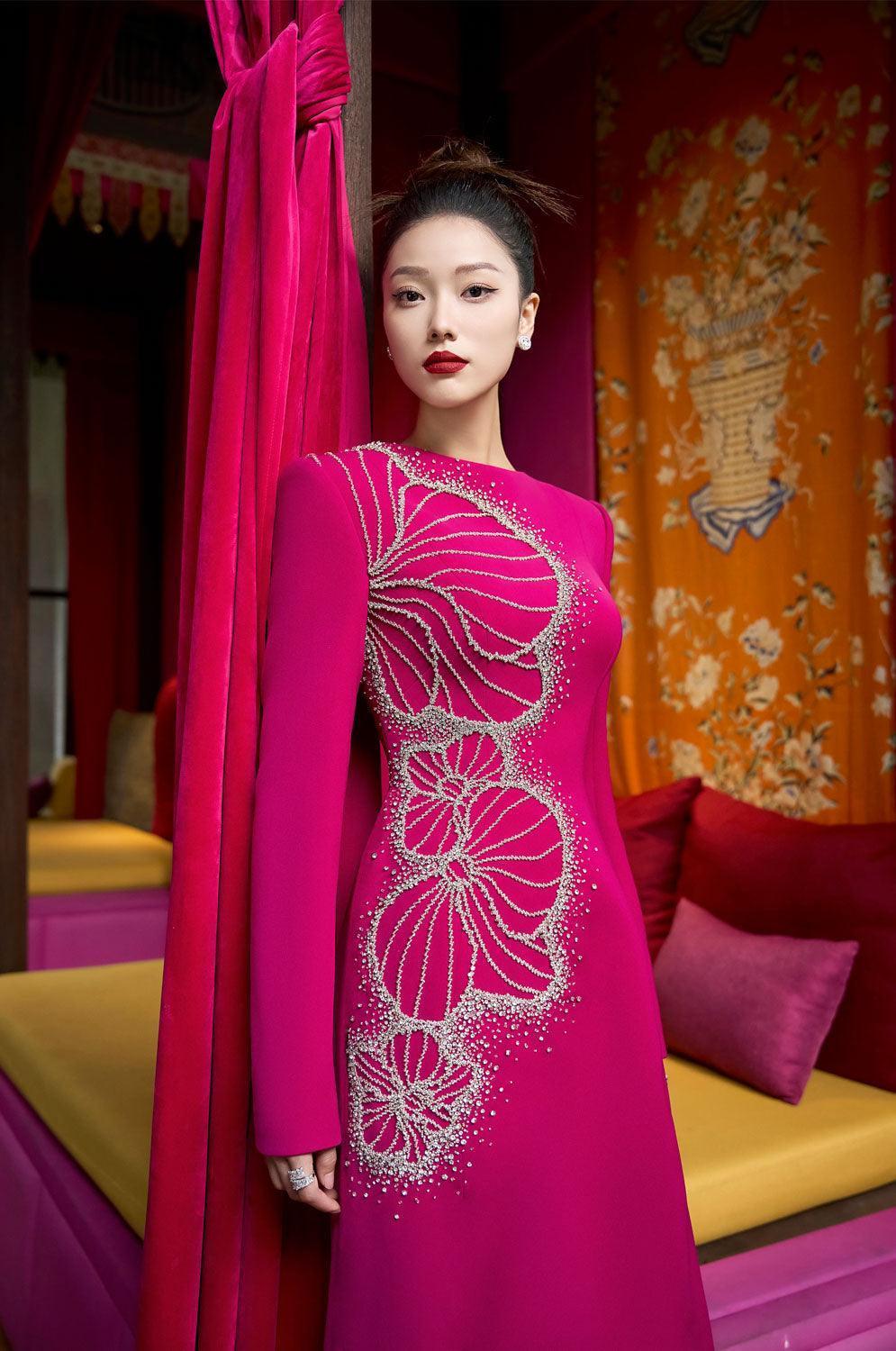 Brillz A-line Square Shoulder Velvet Satin Maxi Dress - MEAN BLVD