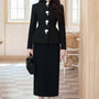Briona Peplum Mandarin Neck Cotton Midi Set - MEAN BLVD
