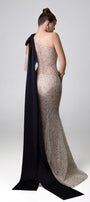 Britney Mermaid One Shoulder Cotton Mesh Floor Length Dress - MEAN BLVD