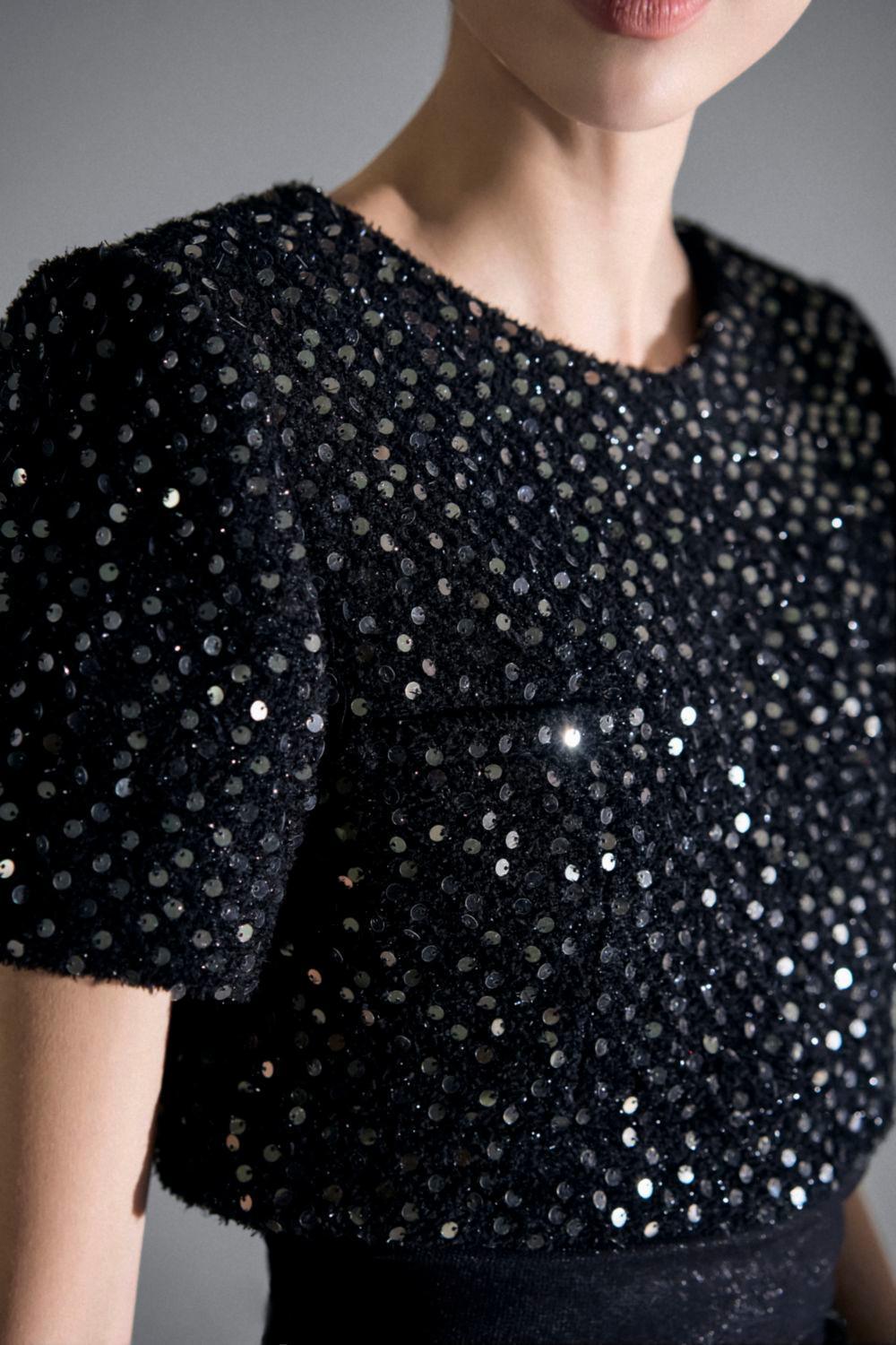 Brittany Straight Short Sleeved Tweed Mini Dress - MEAN BLVD
