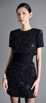 Brittany Straight Short Sleeved Tweed Mini Dress - MEAN BLVD