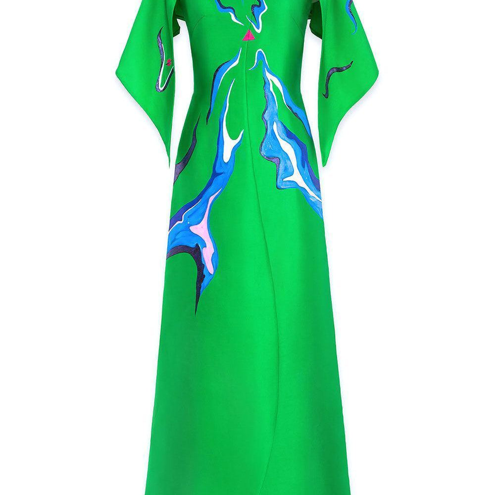Butterfly A-line Cape Sleeved Zibeline Floor Length Ao Dai - MEAN BLVD