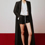 Butterfly Straight Square Shoulder Taffeta Floor Length Trench Coat - MEAN BLVD