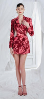 Cadence Wrap Notch Lapel Foam Mini Dress - MEAN BLVD