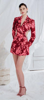 Cadence Wrap Notch Lapel Foam Mini Dress - MEAN BLVD