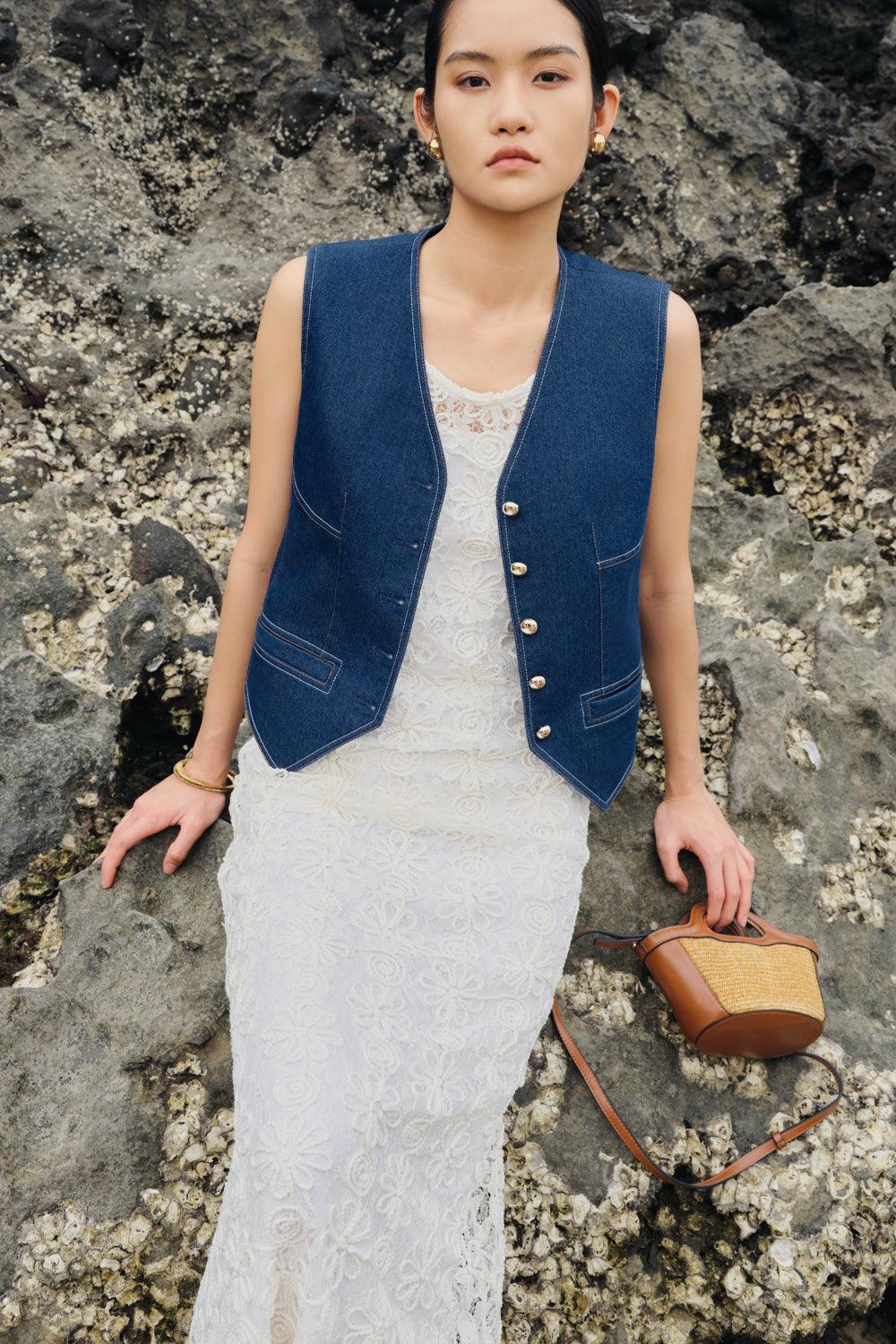 Cady A-line Sleeveless Lace Floor Length Dress - MEAN BLVD