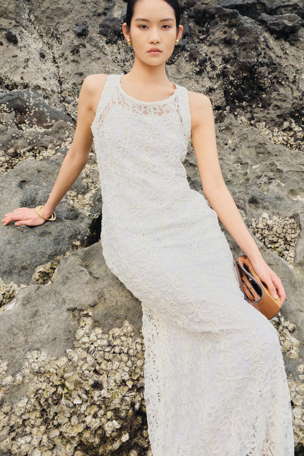 Cady A-line Sleeveless Lace Floor Length Dress - MEAN BLVD