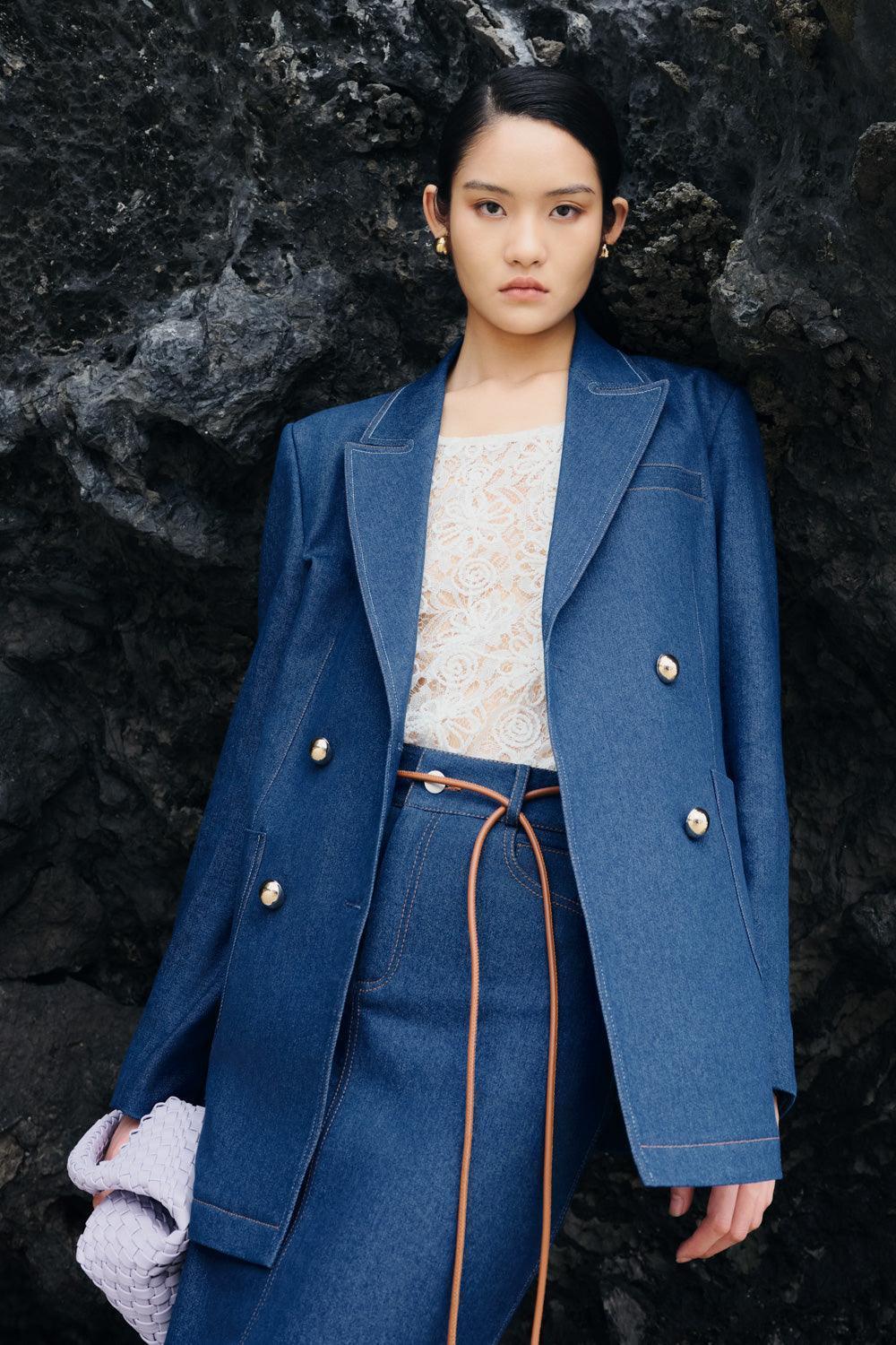 Cady Bodycon Round Neck Lace Top - MEAN BLVD