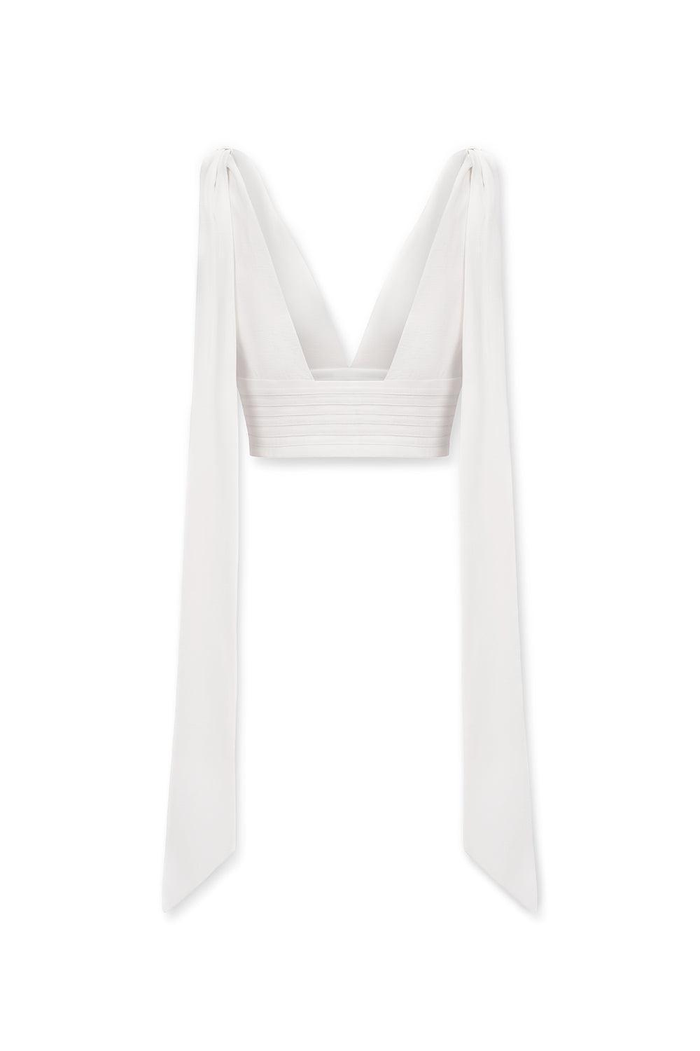 Caily Bodycon V-Neck Silk Chiffon Top - MEAN BLVD