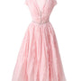 Calhoun Fit and Flare V-Neck Organza Midi Dress - MEAN BLVD