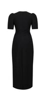 Calista Sheath Short Sleeved Linen Blend Midi Dress - MEAN BLVD