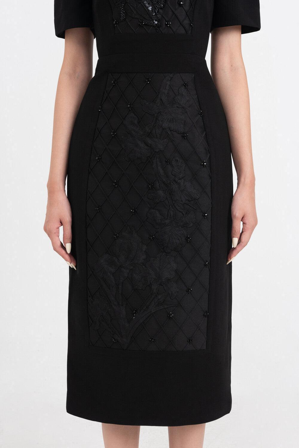 Calista Sheath Short Sleeved Linen Blend Midi Dress - MEAN BLVD
