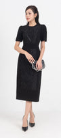 Calista Sheath Short Sleeved Linen Blend Midi Dress - MEAN BLVD