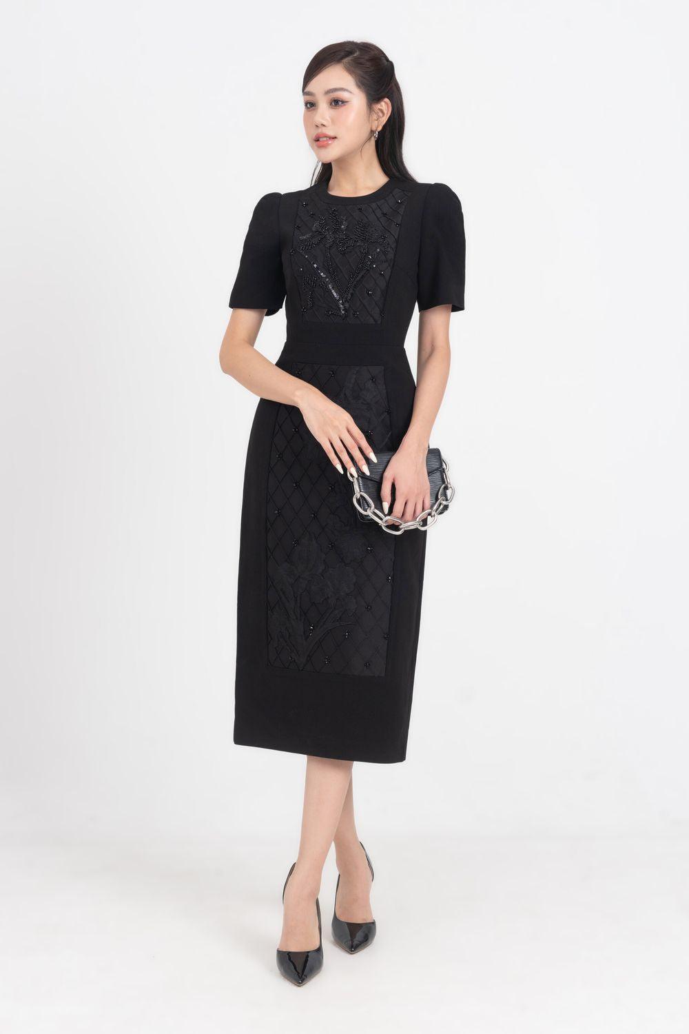 Calista Sheath Short Sleeved Linen Blend Midi Dress - MEAN BLVD