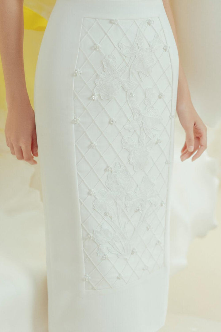 Calista Sheath Short Sleeved Linen Blend Midi Dress - MEAN BLVD