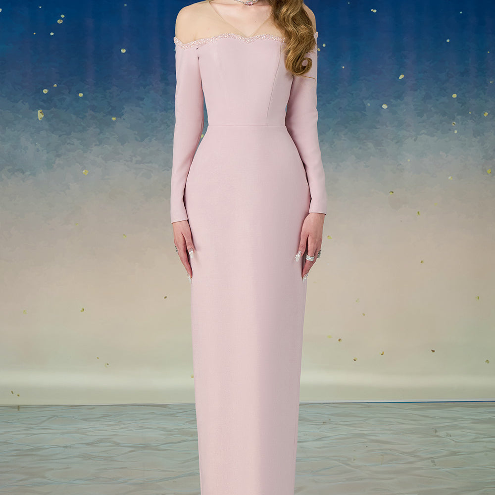 Novella Pencil Illusion Neck Polyester Ankle Length Dress